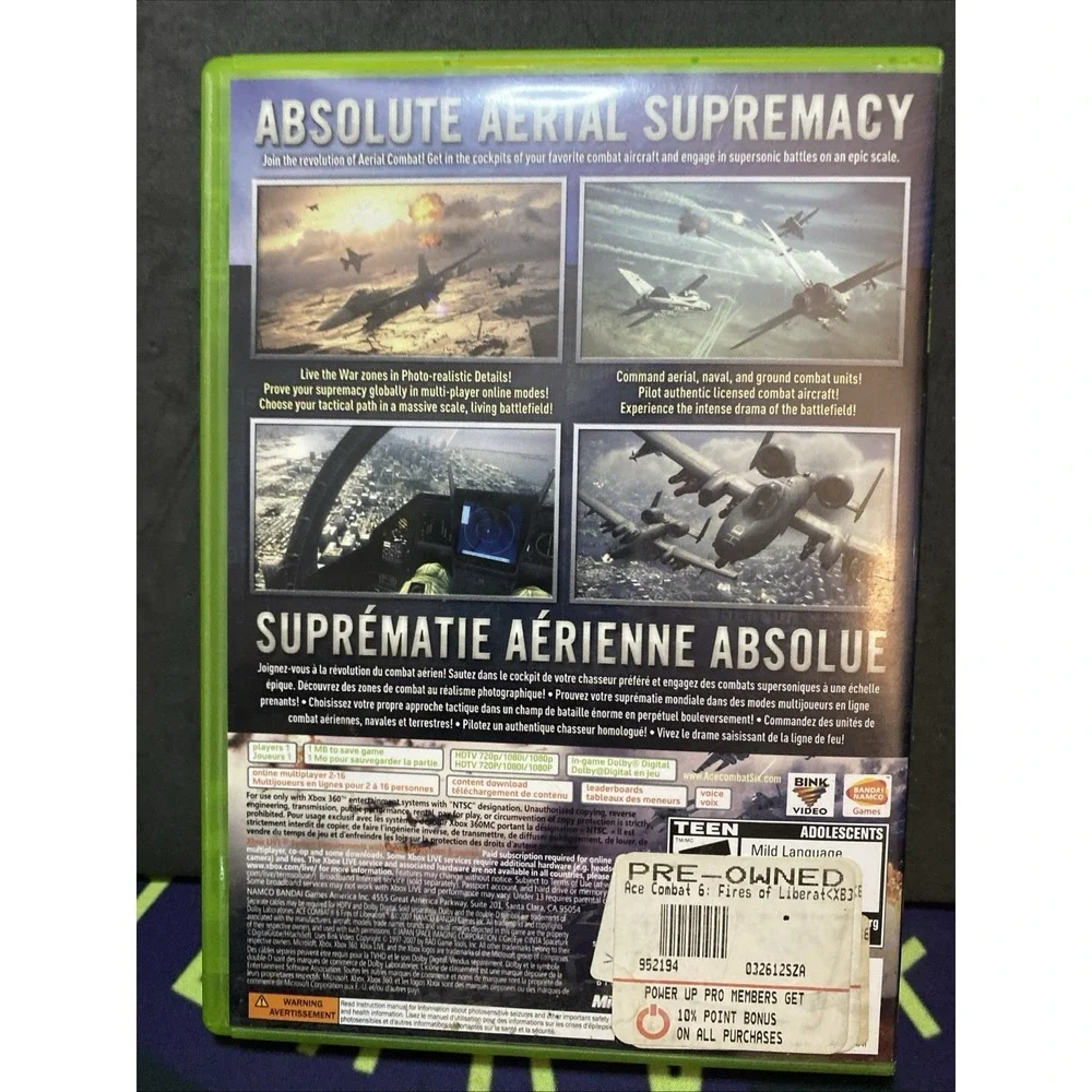 Ace Combat 6: Fires of Liberation (Microsoft Xbox 360, 2007) CIB